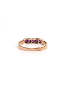 Bague contemporaine en or jaune 8 carats sertie de grenats - 4