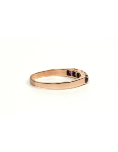 Bague contemporaine en or jaune 8 carats sertie de grenats - 5