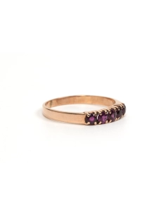 Bague contemporaine en or jaune 8 carats sertie de grenats - 6