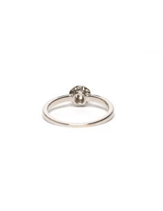 Bague Art Déco en or blanc 18 carats sertie d'un diamant "taille" brillant (+-0.12ct) - 4