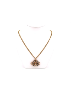 Collier Napoléon III en or jaune 18 carats et diamants "taille" rose - 1