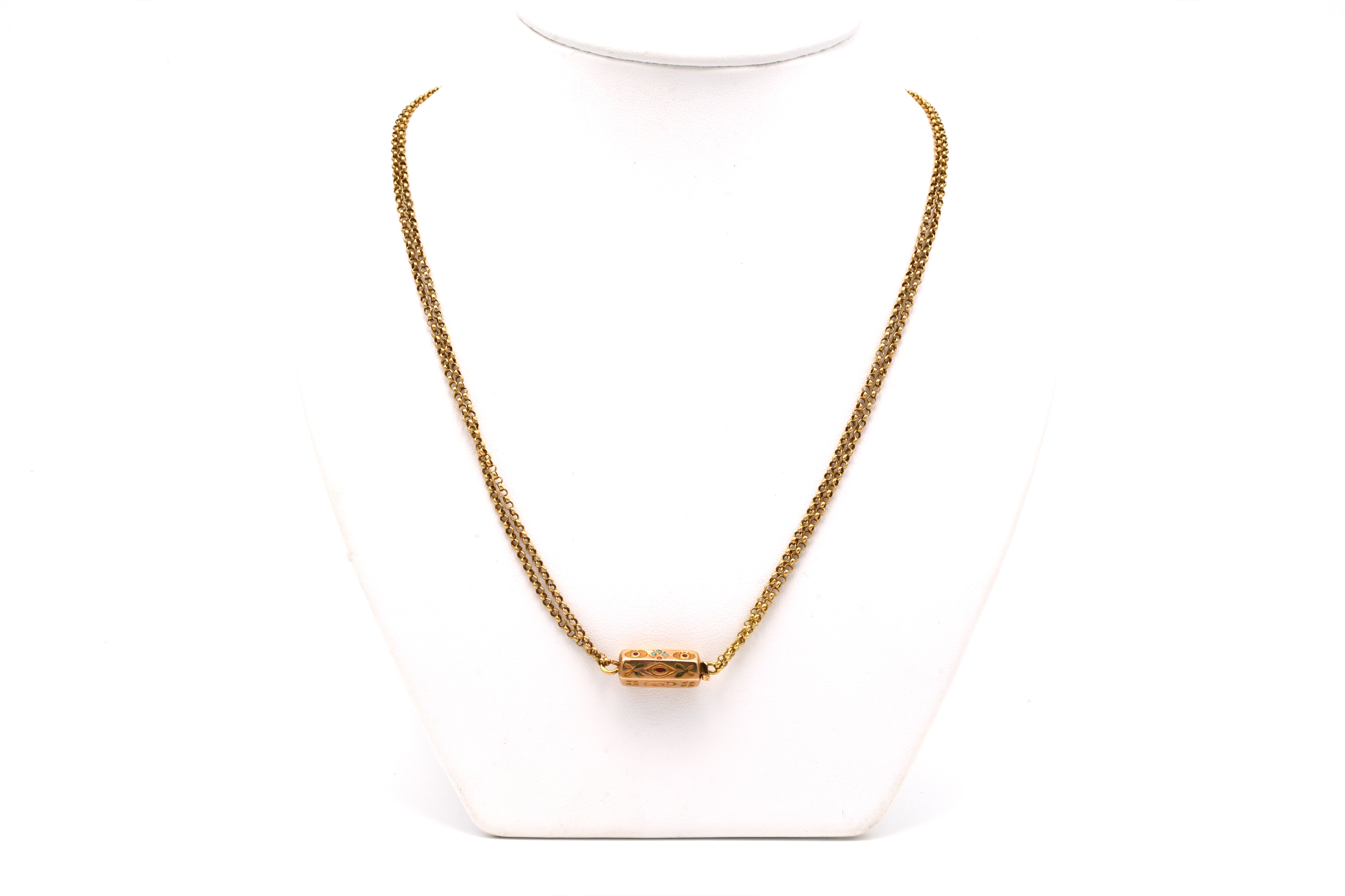 Collier Napoléon III en or jaune 18 carats et diamants "taille" rose - 5