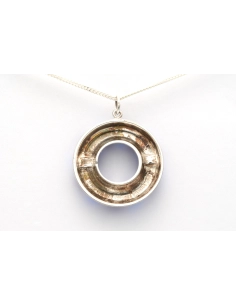 Pendentif Norvègien contemporain en argent 925 serti d'émail signé David Andersen - - 4