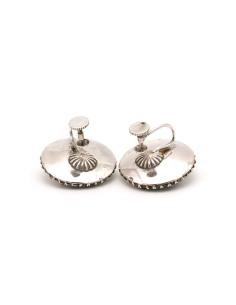 Boucles d'oreilles Napoléon III en argent serties de rubis et de diamants "taille" rose - 3