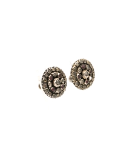 Boucles d'oreilles Napoléon III en argent serties de rubis et de diamants "taille" rose - 8