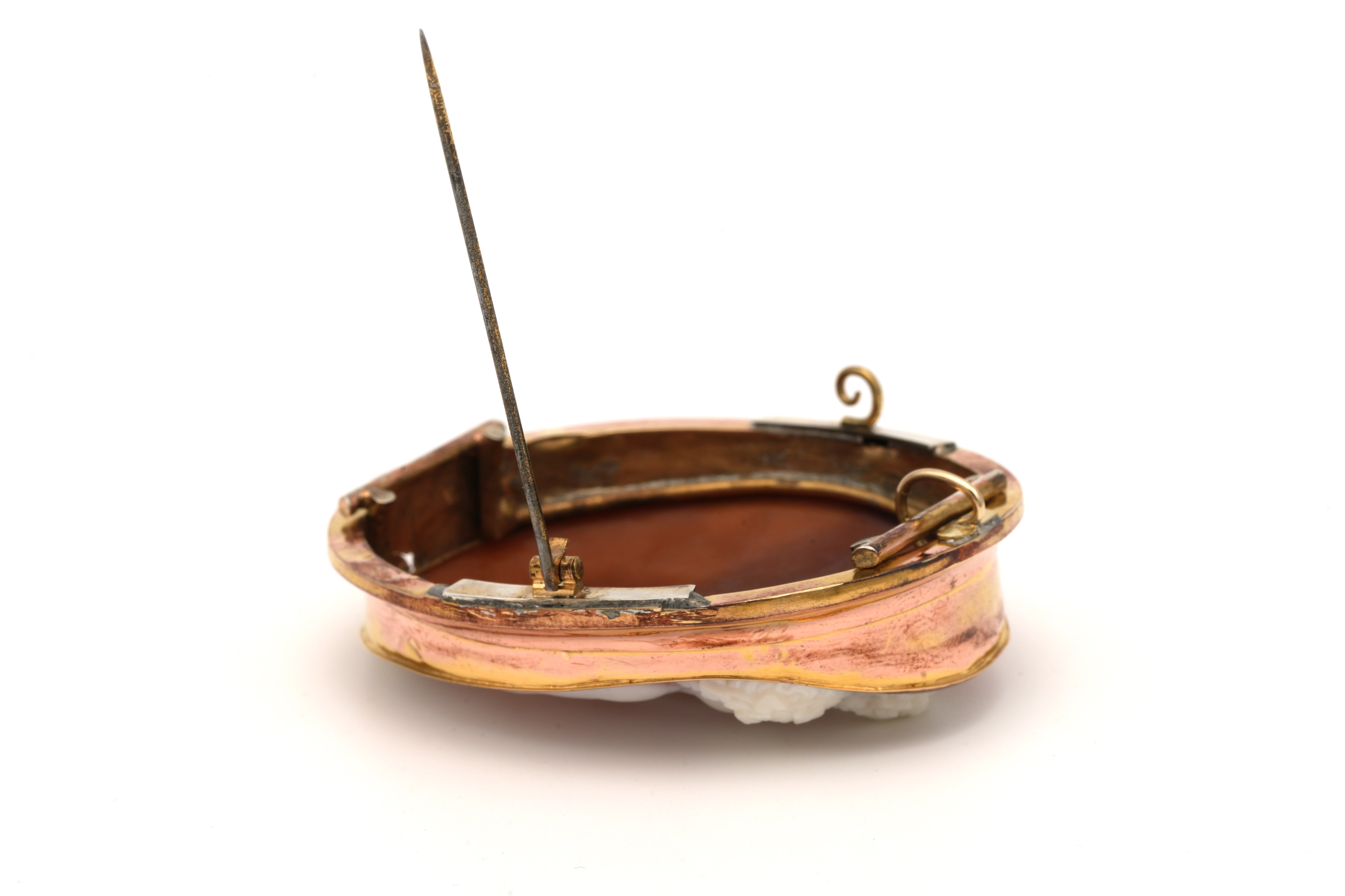 Pendentif - Broche Napoléon III en or jaune 18 carats serti d'un camée - 6