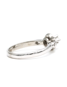 Solitaire Art Déco en or blanc 18 carats serti d'un diamant "taille" brillant (+-0.08ct) - 5