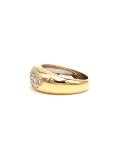 Bague contemporaine en or jaune 18 carats sertie de diamants "taille" brillant (+-0.196ct) - 3