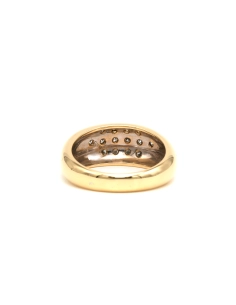 Bague contemporaine en or jaune 18 carats sertie de diamants "taille" brillant (+-0.196ct) - 4