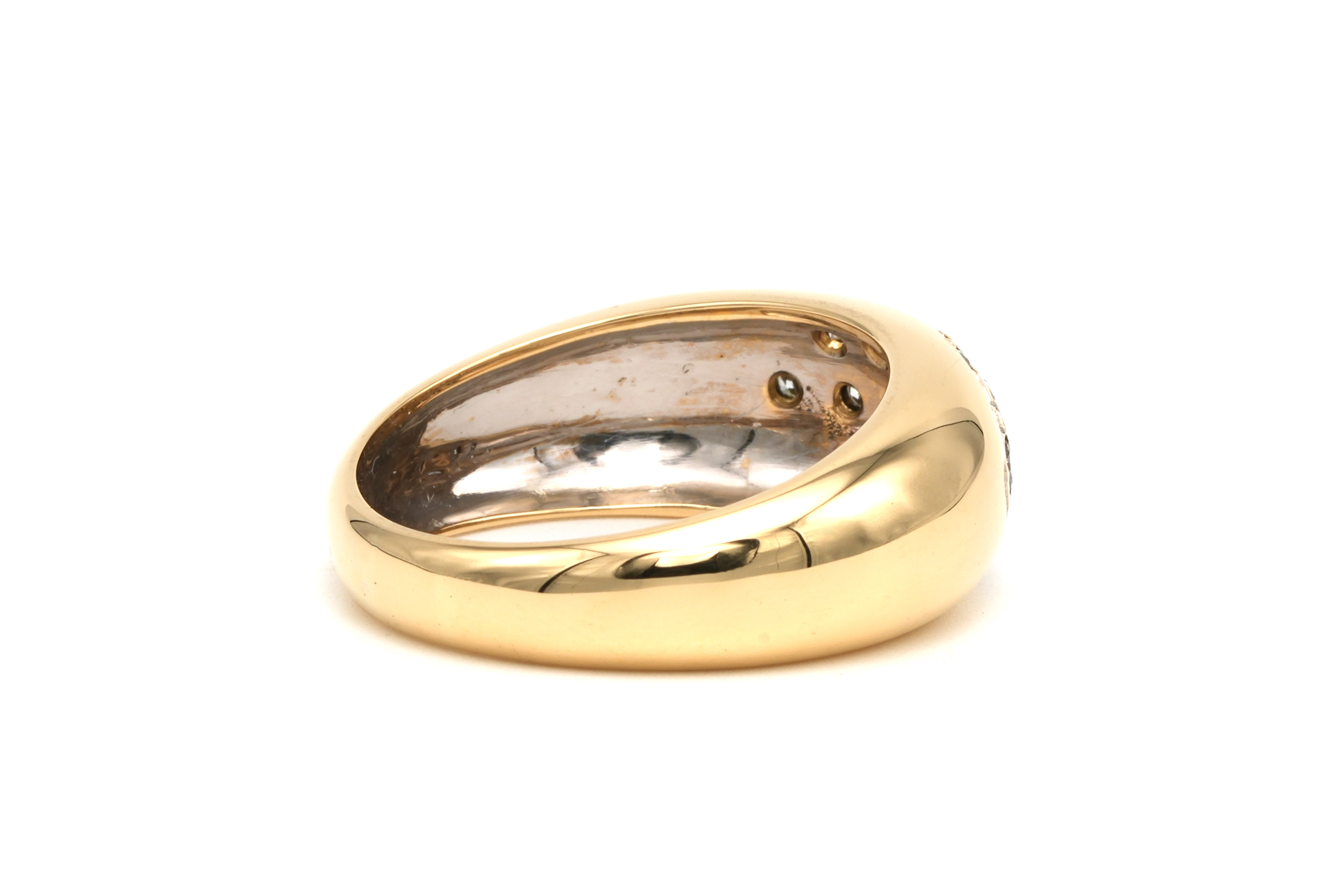 Bague contemporaine en or jaune 18 carats sertie de diamants "taille" brillant (+-0.196ct) - 5