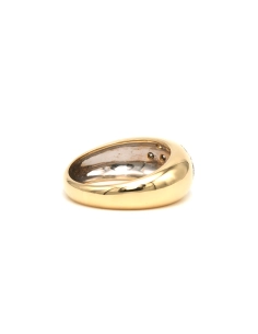 Bague contemporaine en or jaune 18 carats sertie de diamants "taille" brillant (+-0.196ct) - 5