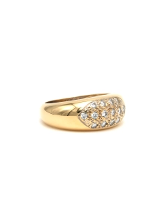 Bague contemporaine en or jaune 18 carats sertie de diamants "taille" brillant (+-0.196ct) - 6