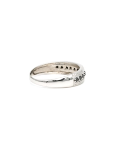 Bague contemporaine en or blanc 18 carats sertie de saphirs - 5