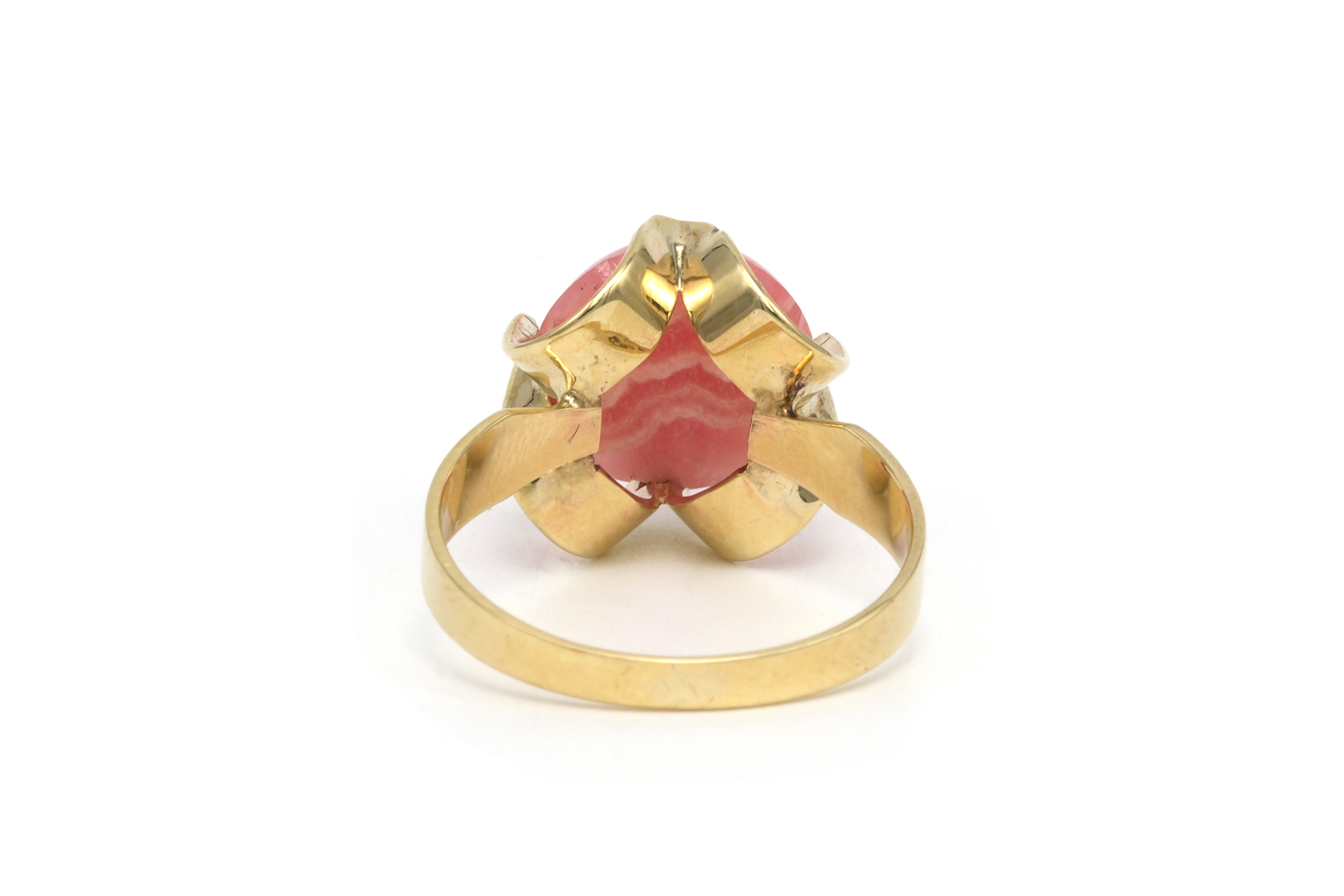 Bague Années 70 en or jaune 8 carats sertie d'une rhodocrosite - 4
