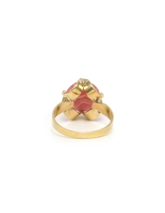 Bague Années 70 en or jaune 8 carats sertie d'une rhodocrosite - 4