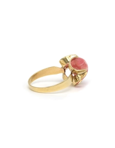 Bague Années 70 en or jaune 8 carats sertie d'une rhodocrosite - 5