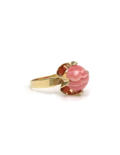 Bague Années 70 en or jaune 8 carats sertie d'une rhodocrosite - 6
