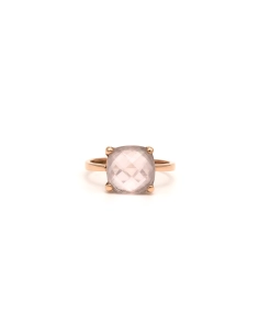 Bague contemporaine en or rose 18 carats sertie d'un quartz - 1