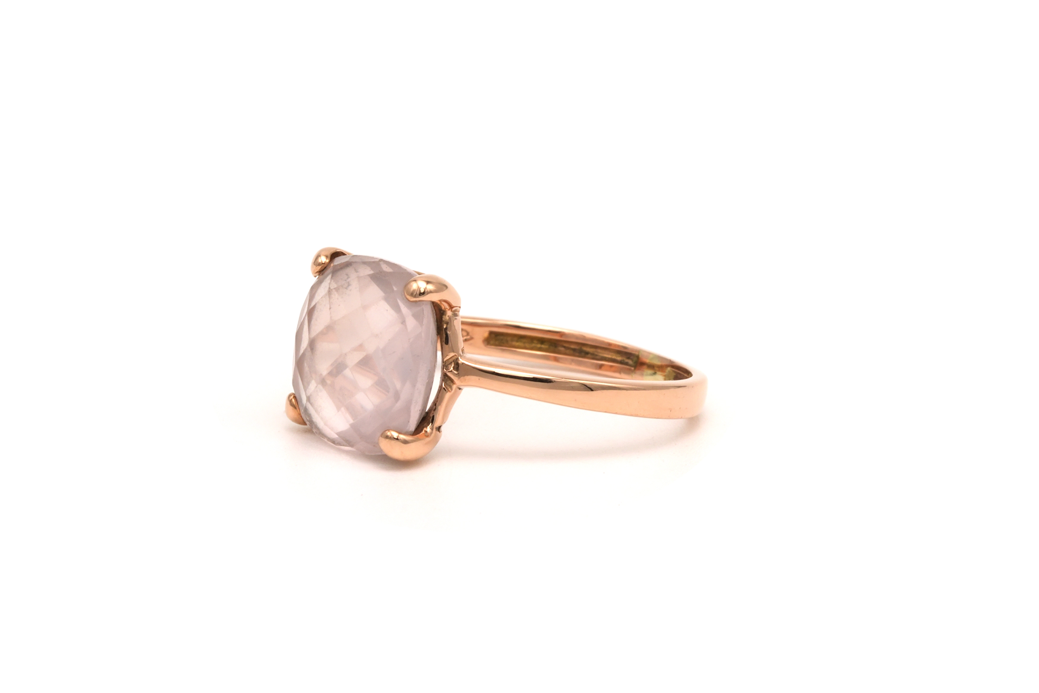 Bague contemporaine en or rose 18 carats sertie d'un quartz - 2
