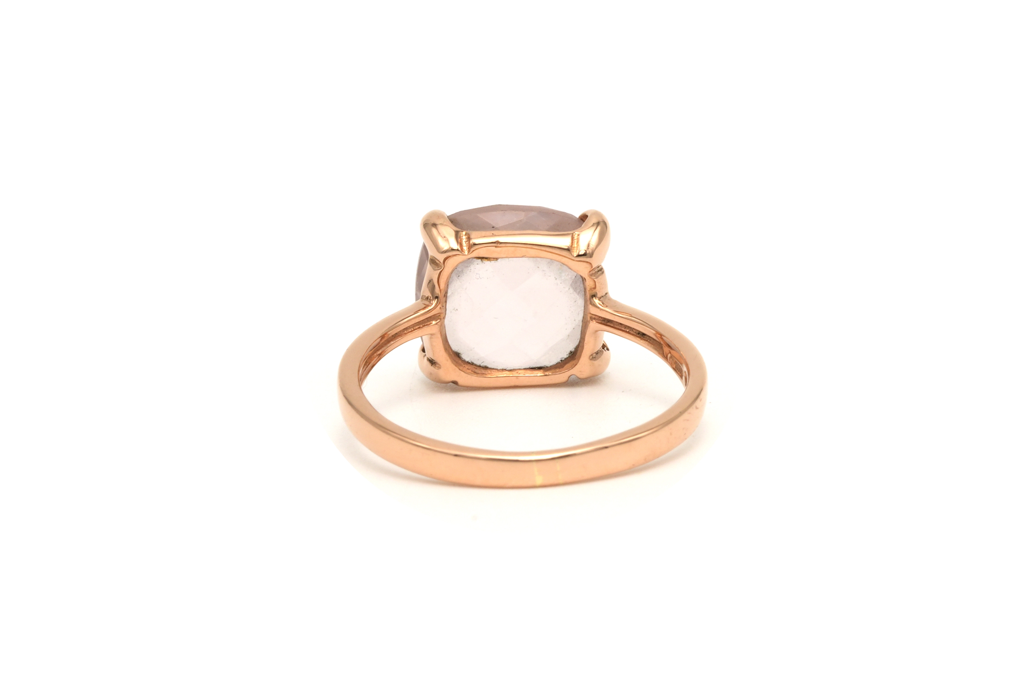 Bague contemporaine en or rose 18 carats sertie d'un quartz - 4