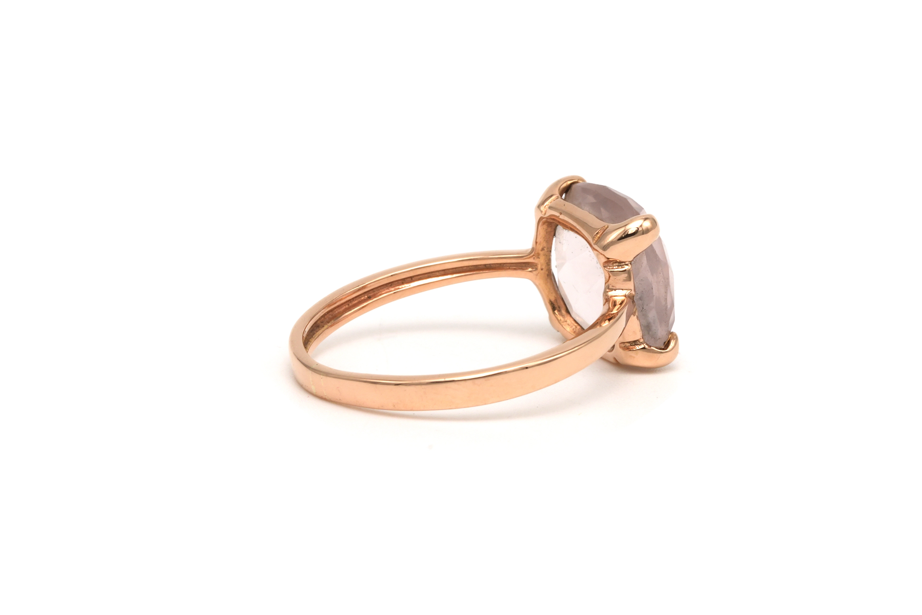 Bague contemporaine en or rose 18 carats sertie d'un quartz - 5