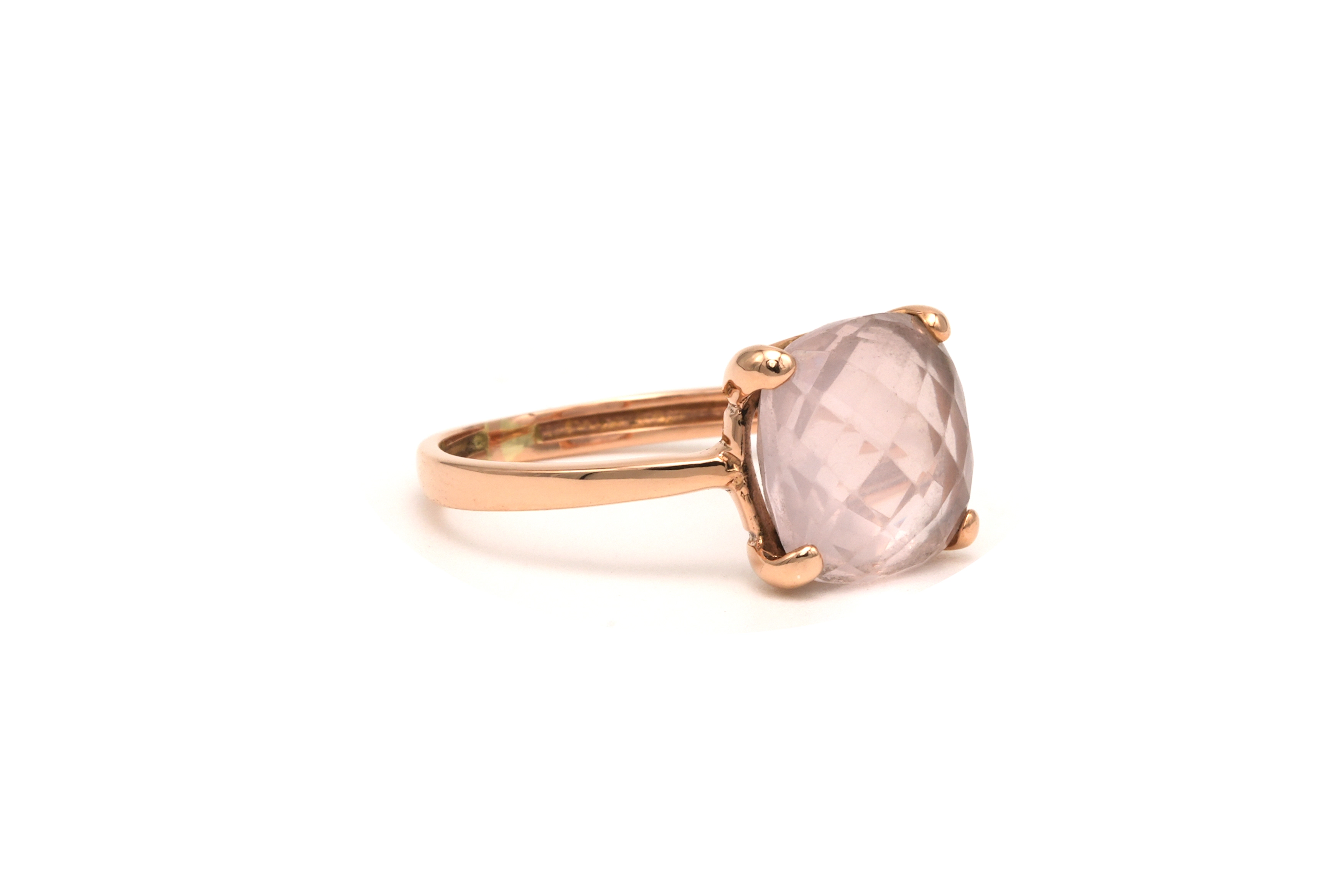 Bague contemporaine en or rose 18 carats sertie d'un quartz - 6