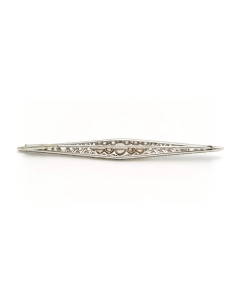 Broche Art Déco en or blanc 18 carats sertie de perles et de diamants - - 6