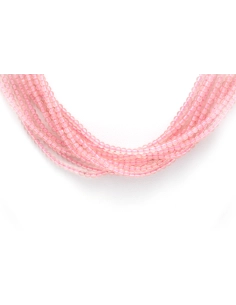 Collier contemporain en perles de quartz rose avec fermoir en or jaune 18 carats - 4