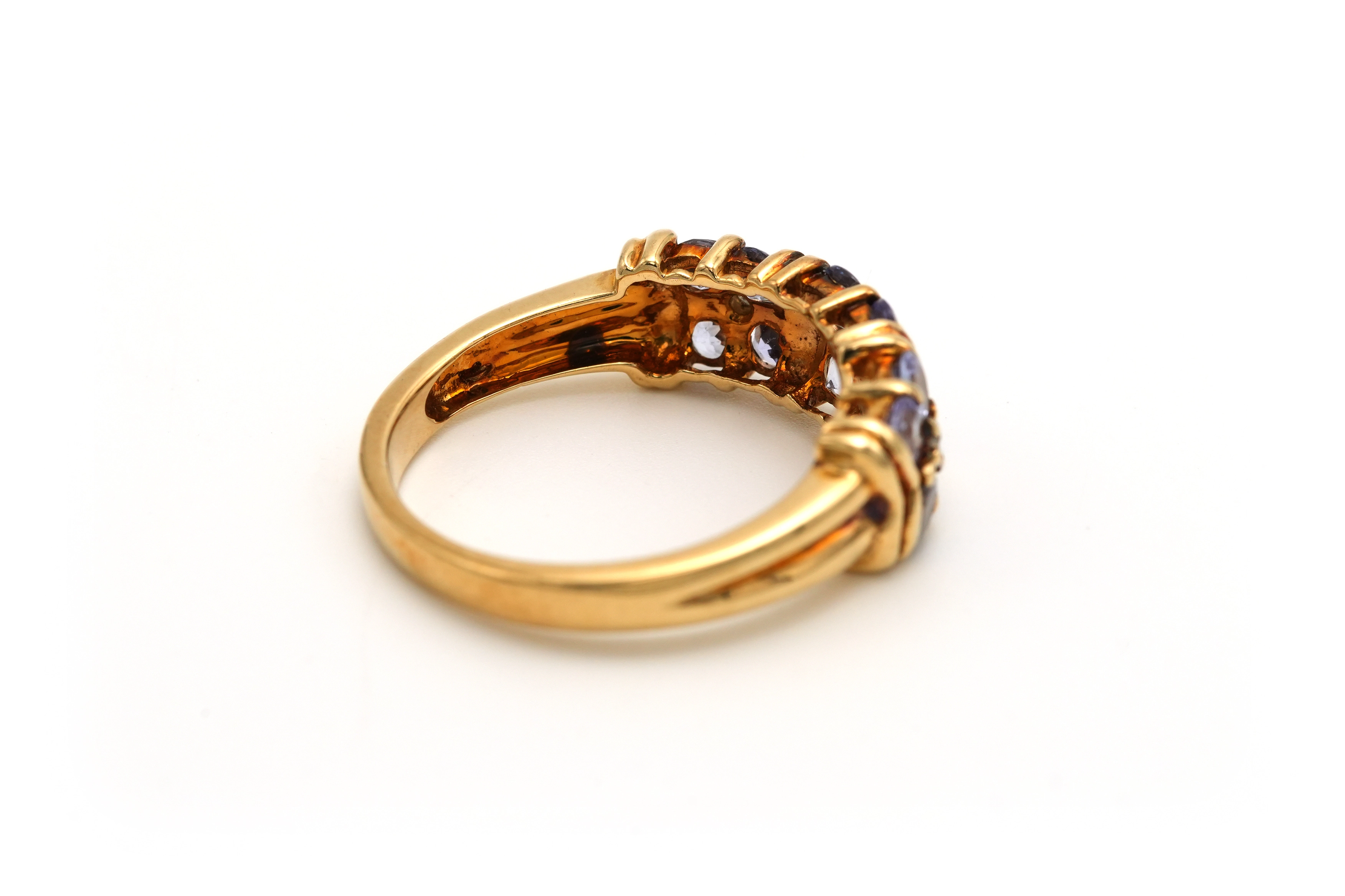 Bague contemporaine en or jaune 9 carats sertie de tanzanite - - 5