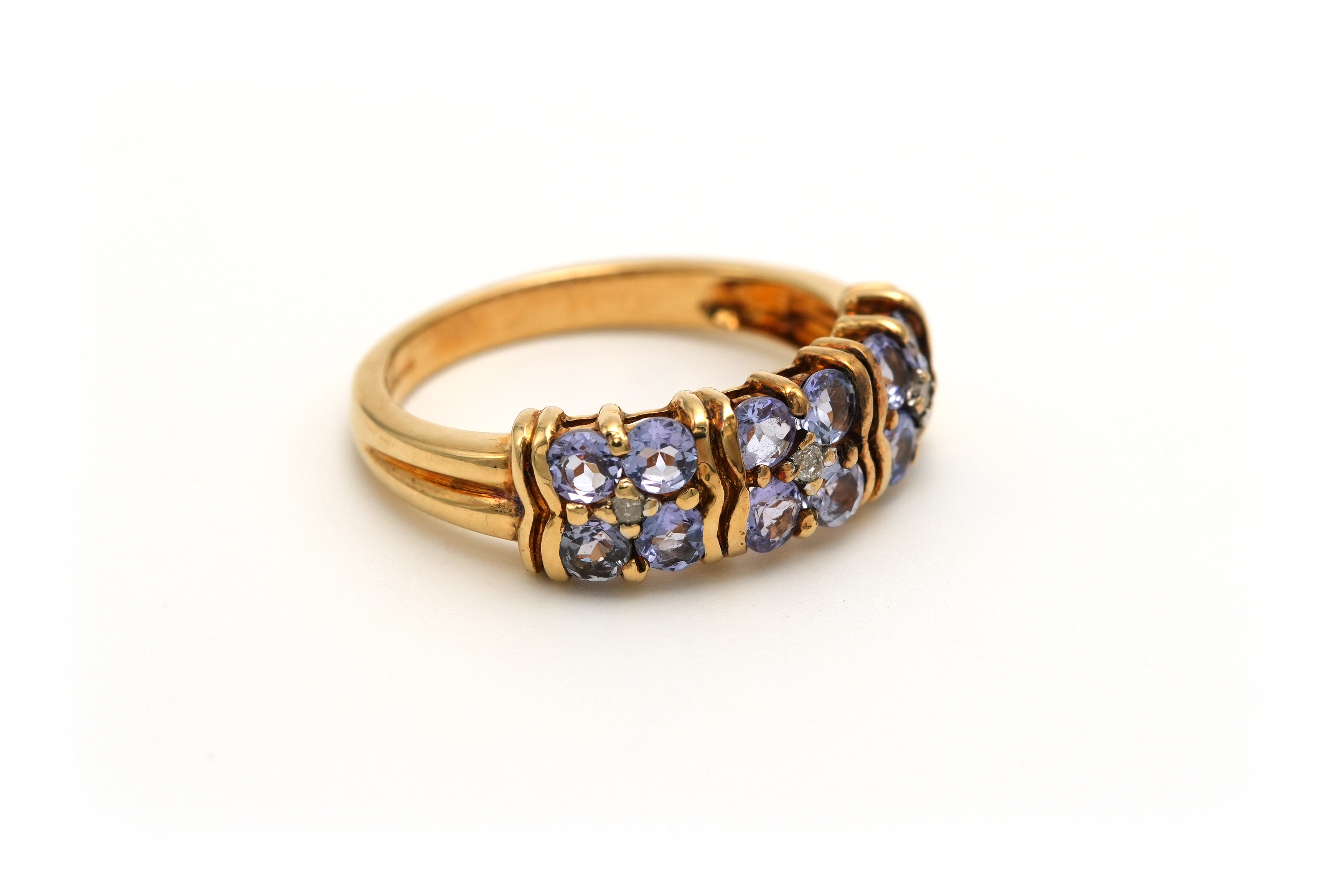 Bague contemporaine en or jaune 9 carats sertie de tanzanite - - 6
