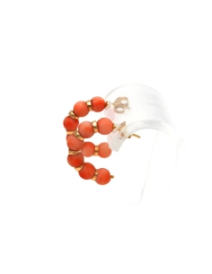 Boucles d'oreilles contemporaines en or jaune 9 carats et corail - - 5