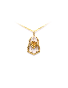 Pendentif Art Nouveau en or jaune 18 carats serti de perles - - 1