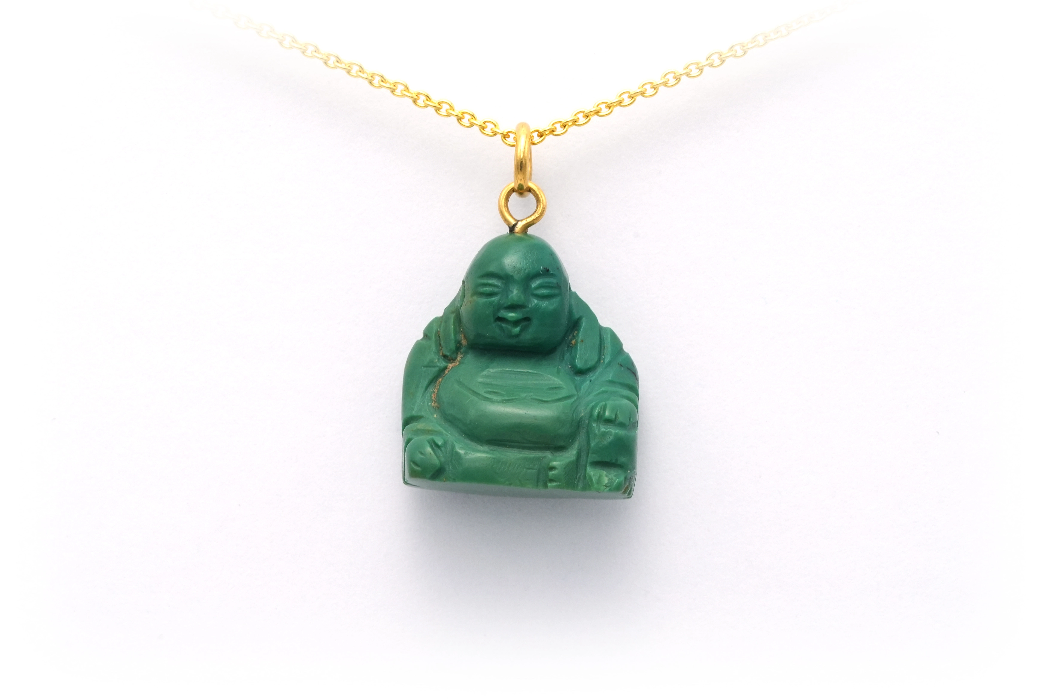 Pendentif contemporain en or jaune 18 carats et turquoise - 1