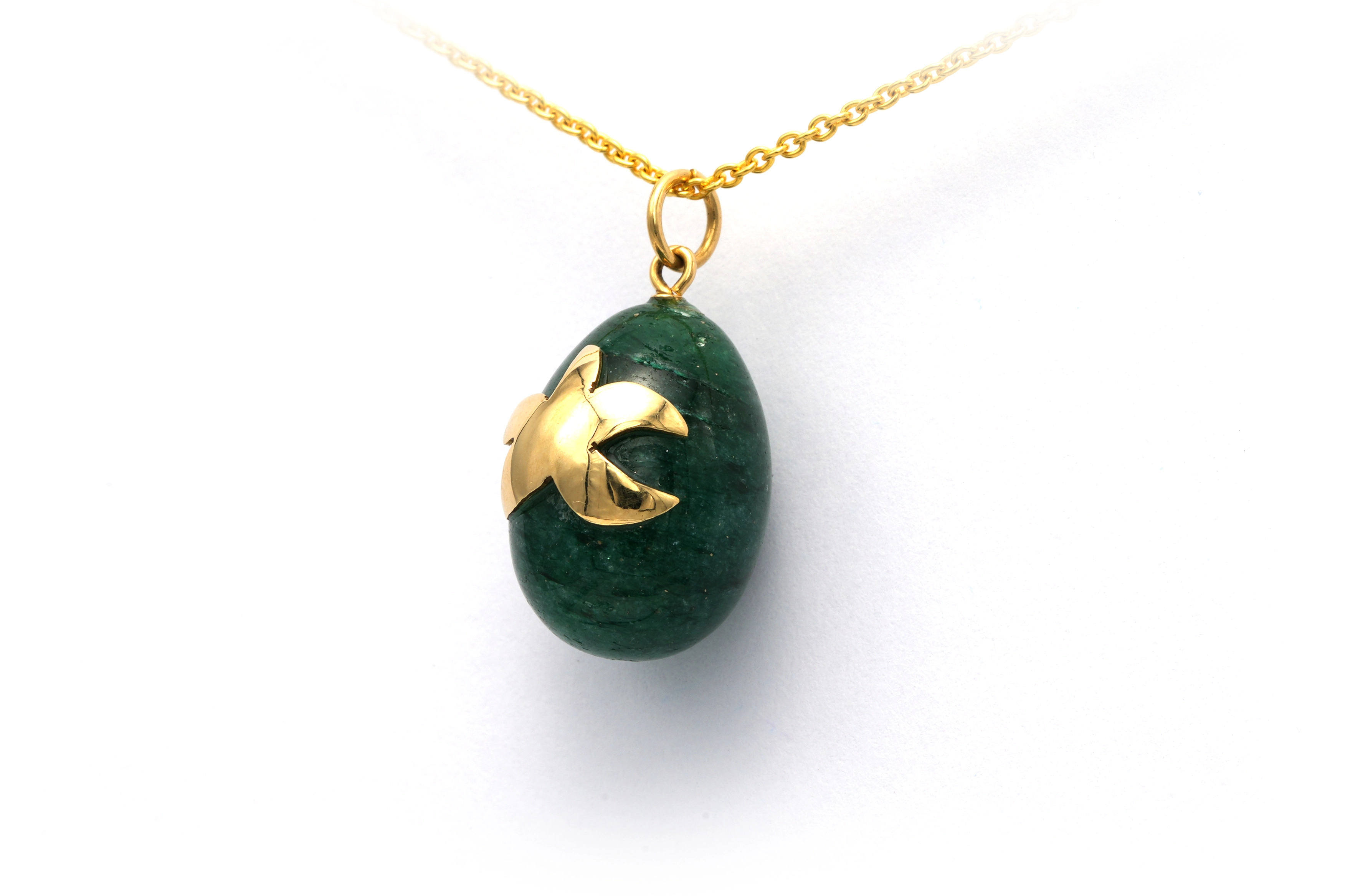 Pendentif contemporain en or jaune 18 carats serti d'une aventurine - 2