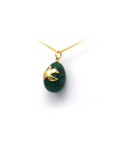 Pendentif contemporain en or jaune 18 carats serti d'une aventurine - 2