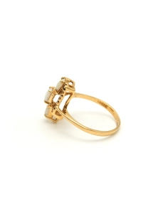 Bague contemporaine en or jaune 9 carats sertie d'opale et de saphir - - 3