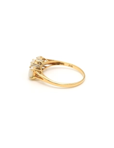 Bague contemporaine en or jaune 9 carats sertie d'opales et de diamants - - 3