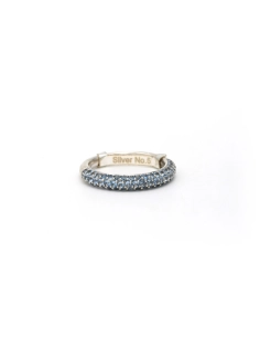 Bague contemporaine en argent 925, sertie de zirconiums bleus - 1