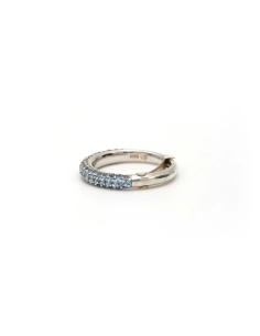 Bague contemporaine en argent 925, sertie de zirconiums bleus - 3
