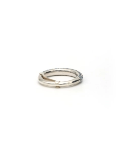 Bague contemporaine en argent 925, sertie de zirconiums bleus - 5