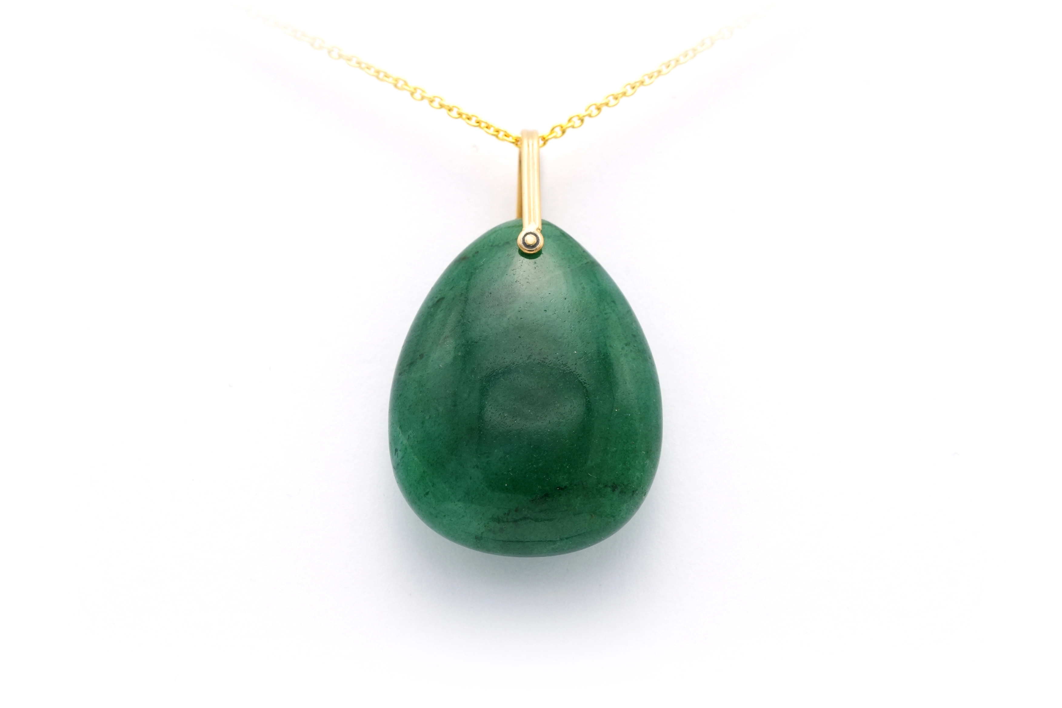 Pendentif contemporain en or jaune 18 carats et aventurine - 1