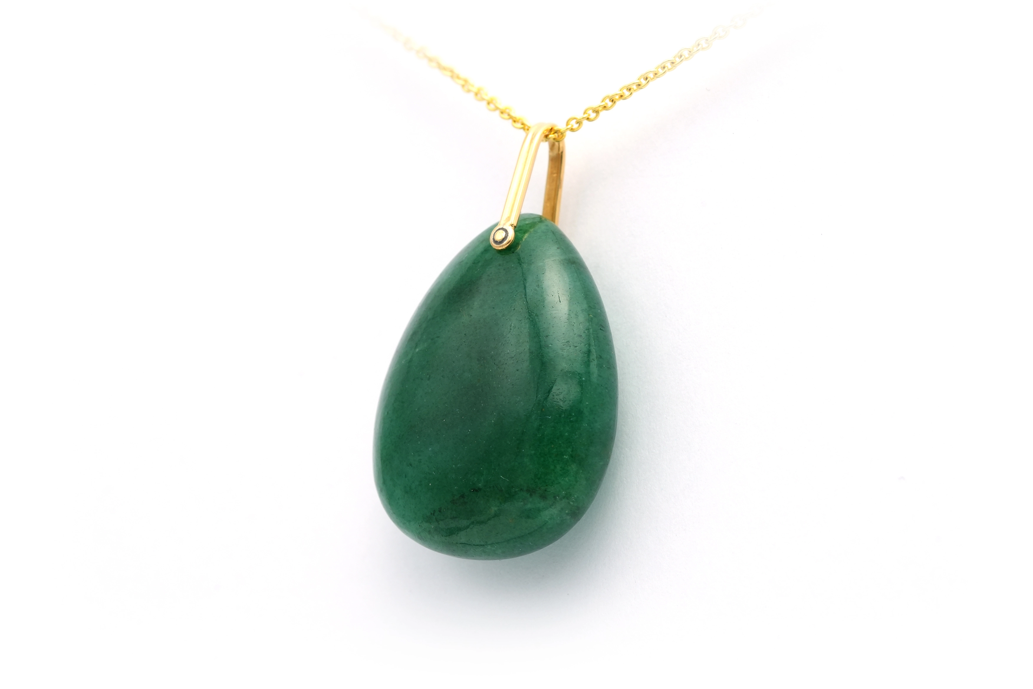 Pendentif contemporain en or jaune 18 carats et aventurine - 2