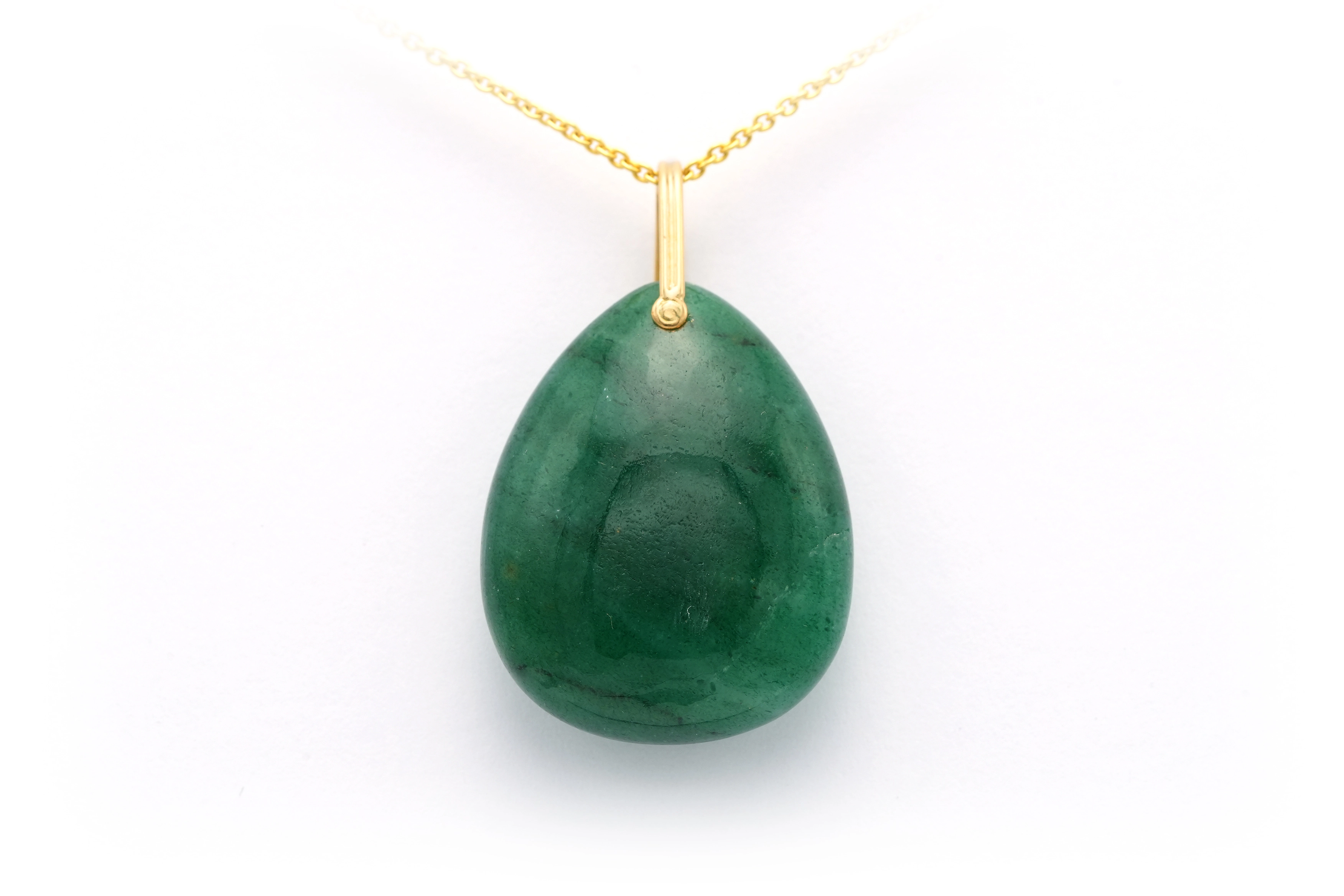 Pendentif contemporain en or jaune 18 carats et aventurine - 4