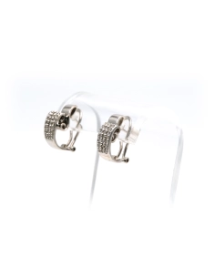 Boucles d'oreilles contemporaines en or blanc 18 carats serties de diamants - 4