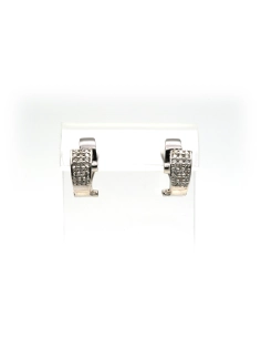 Boucles d'oreilles contemporaines en or blanc 18 carats serties de diamants - 3