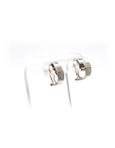 Boucles d'oreilles contemporaines en or blanc 18 carats serties de diamants - 7