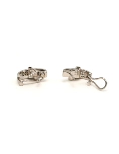 Boucles d'oreilles contemporaines en or blanc 18 carats serties de diamants - 2