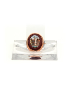 Broche Années 50 en or rose 18 carats et micro-mosaïque - - 1