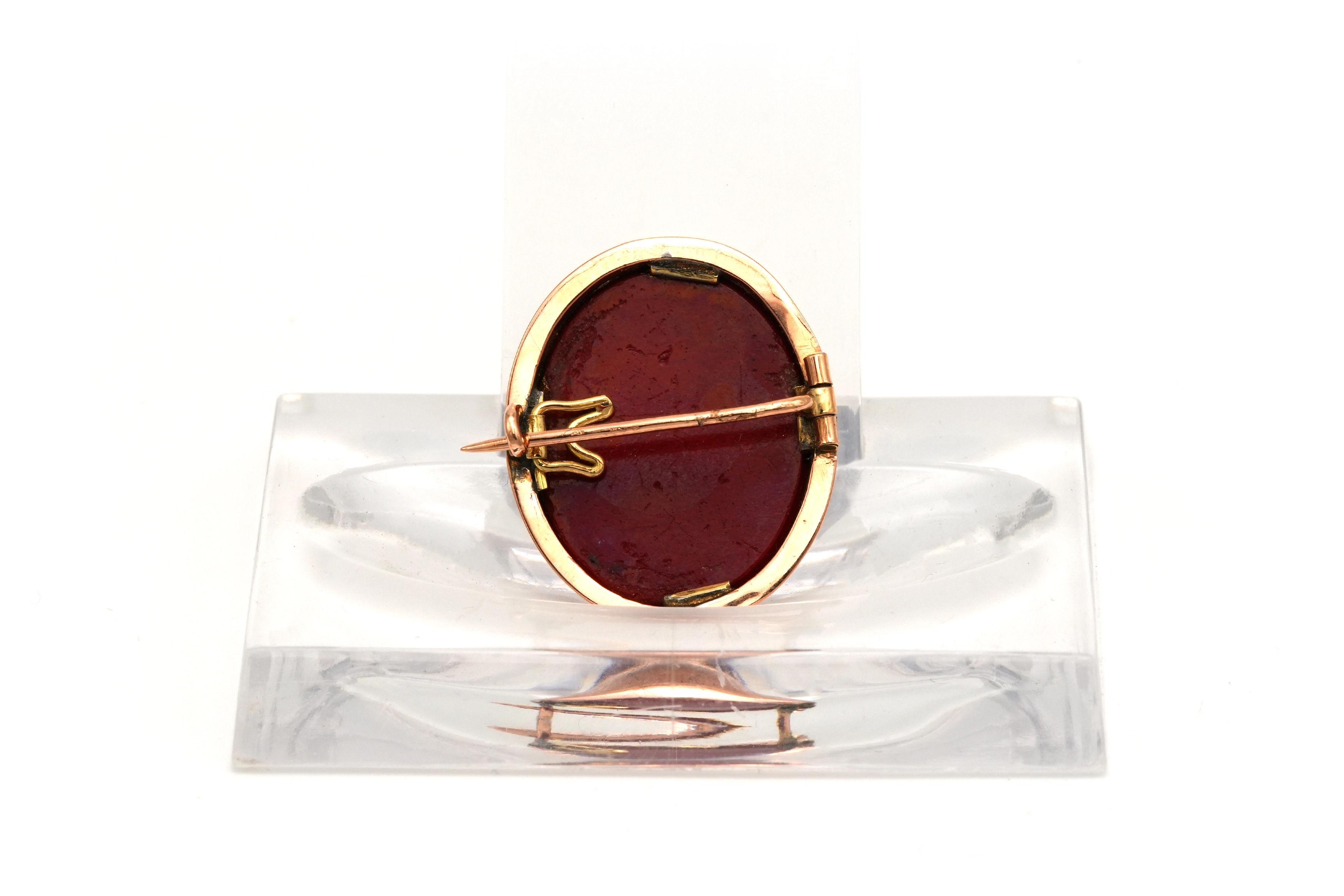 Broche Années 50 en or rose 18 carats et micro-mosaïque - - 4