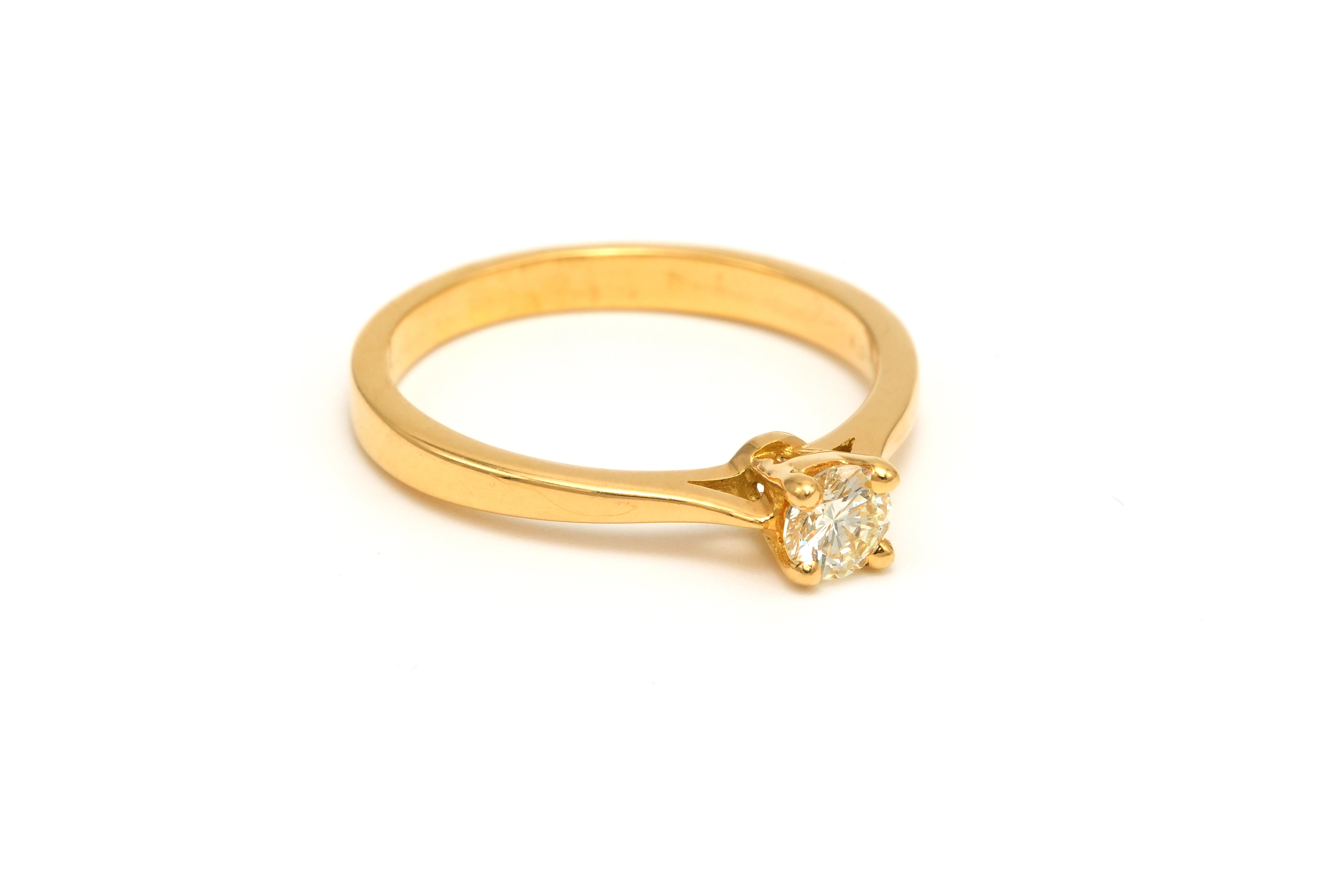 Solitaire contemporain en or jaune 18 carats serti d'un diamant (0.25 ct) - - 6